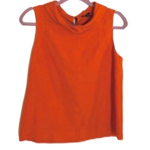 Ann Taylor Factory Orange Sleeveless Linen Top